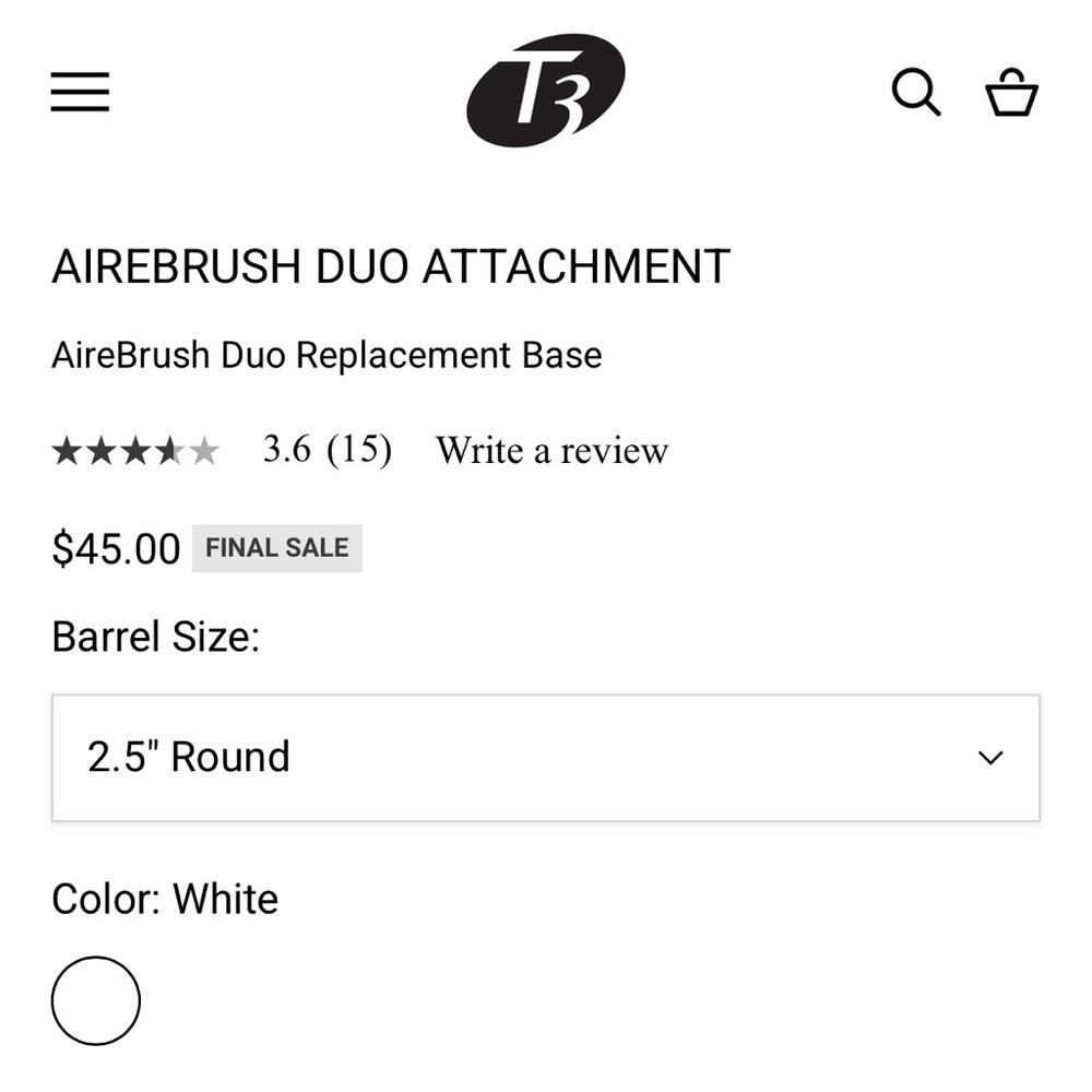 Two T3 AireBrush Duo Attachments ONLY - White - Picture 8 of 8